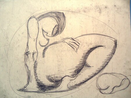 Figure study. 1985. Charcoal on paper. 22" x30".