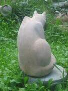 Cat sitting Limestone, h 30 cm. also cast concrete edition