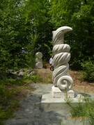 "Wind Dervish" 2017, Limestone, 2 M.  Haliburton Sculpture Forest, Haliburton Ont.