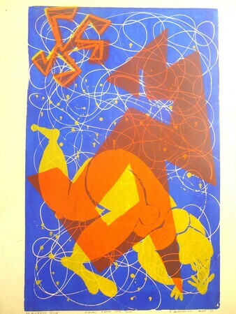 Hiding from the sun. Serigraph print. ed.6. 1972.