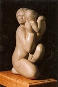 Mother and Child. Limestone h.20cm