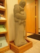 Mother and child ...sandstone 1980 Kootenay lake District Hospital Nelson B.C.