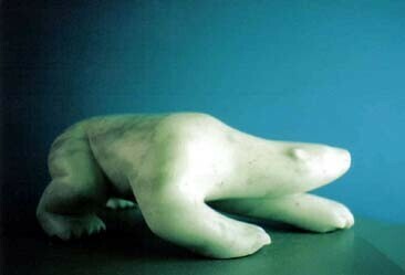 Polar Bear Hunting.  Marble. h. 18cm. (2 of 5 series) Private Collection